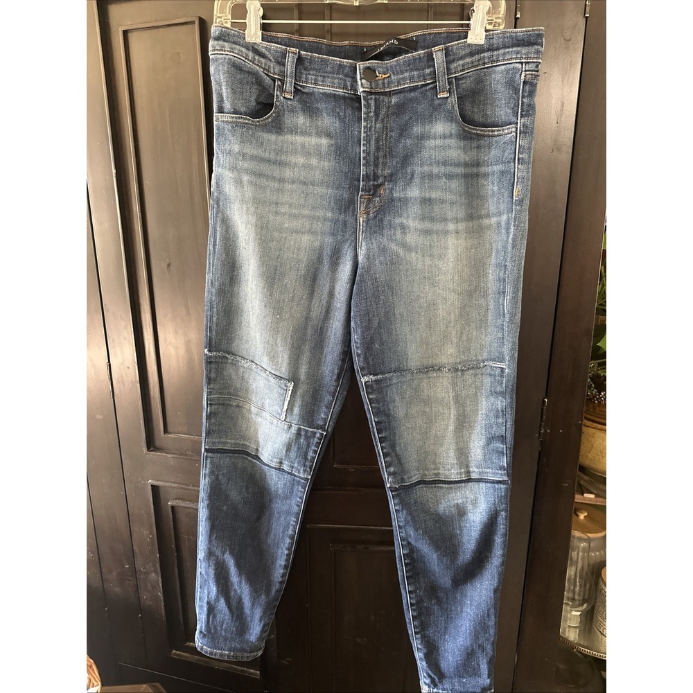 J Brand Jeans Women's Size 31 Alana High Rise Crop‎ Stretch Blue Denim